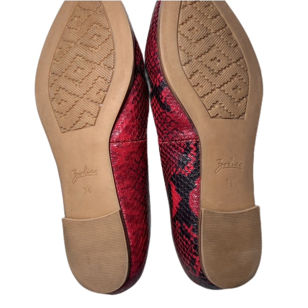 Zodiac Hill Mobwife Ballet Flats Red and Black Snakeskin Size 7.5 - Picture 4 of 4